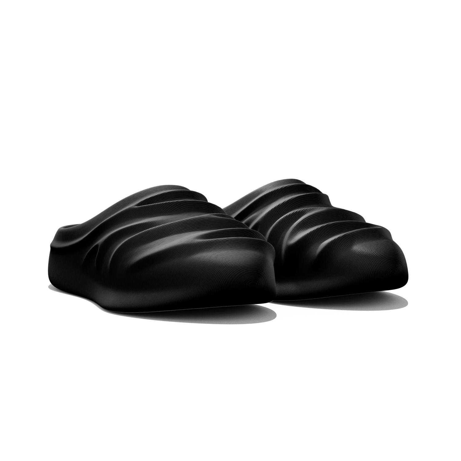 creased clogs - black