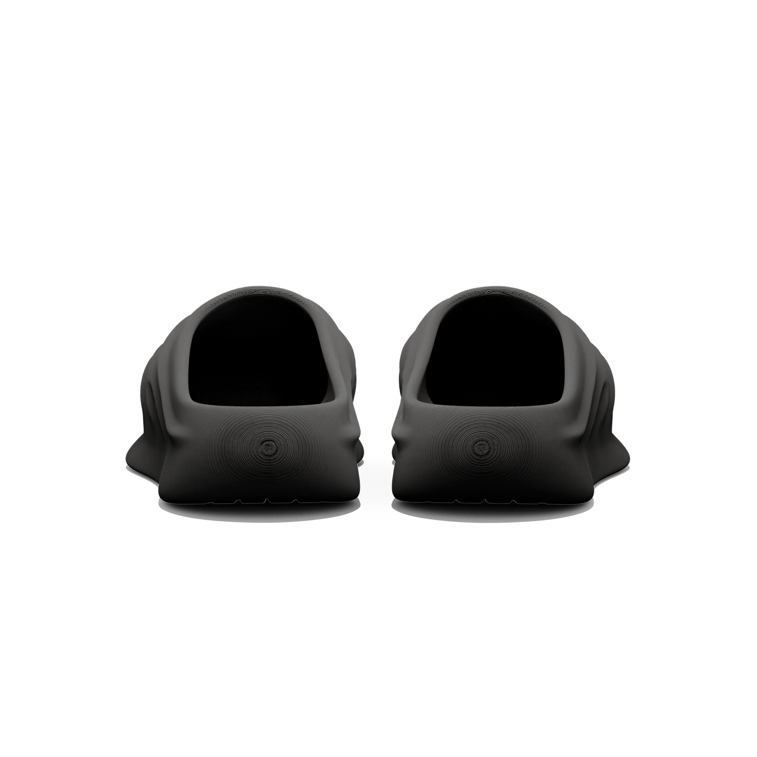 creased clogs - black