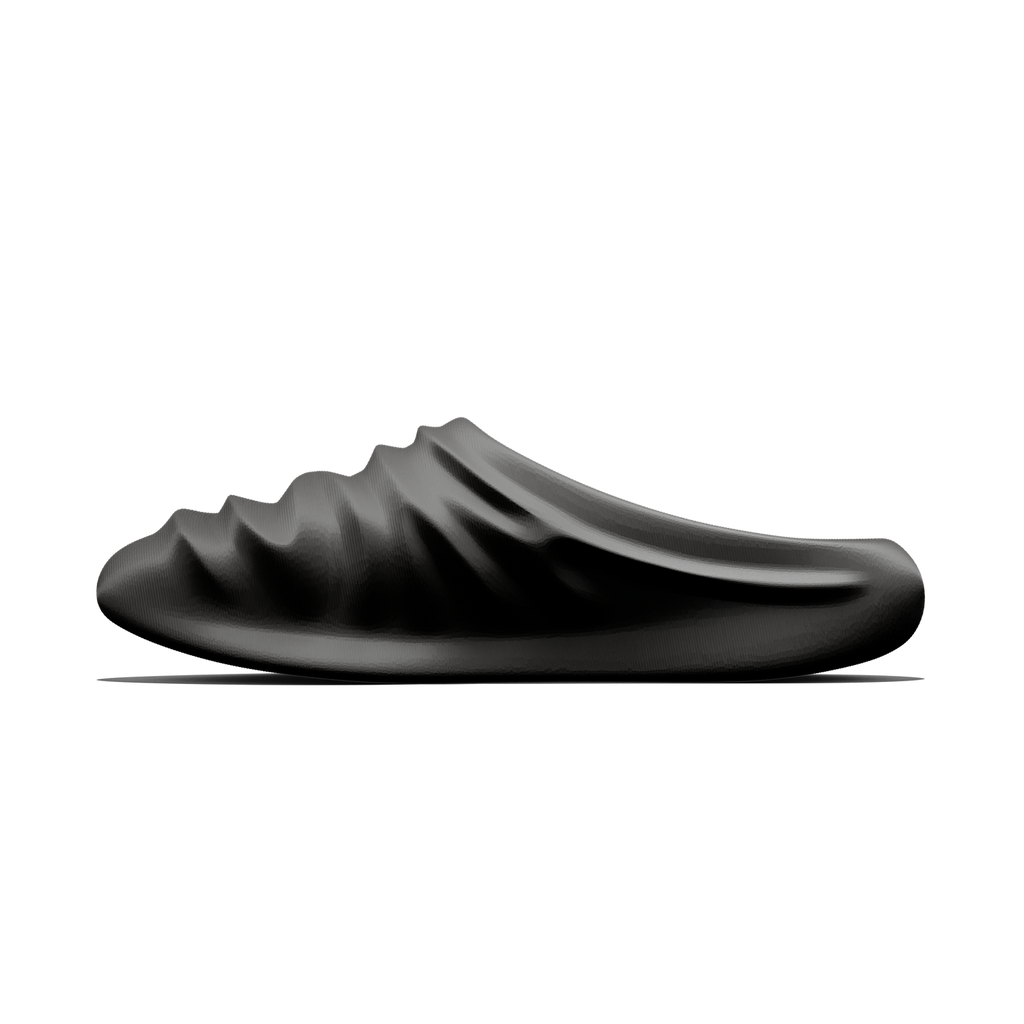 creased clogs - black