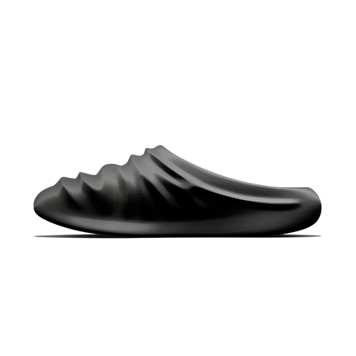 creased clogs - black