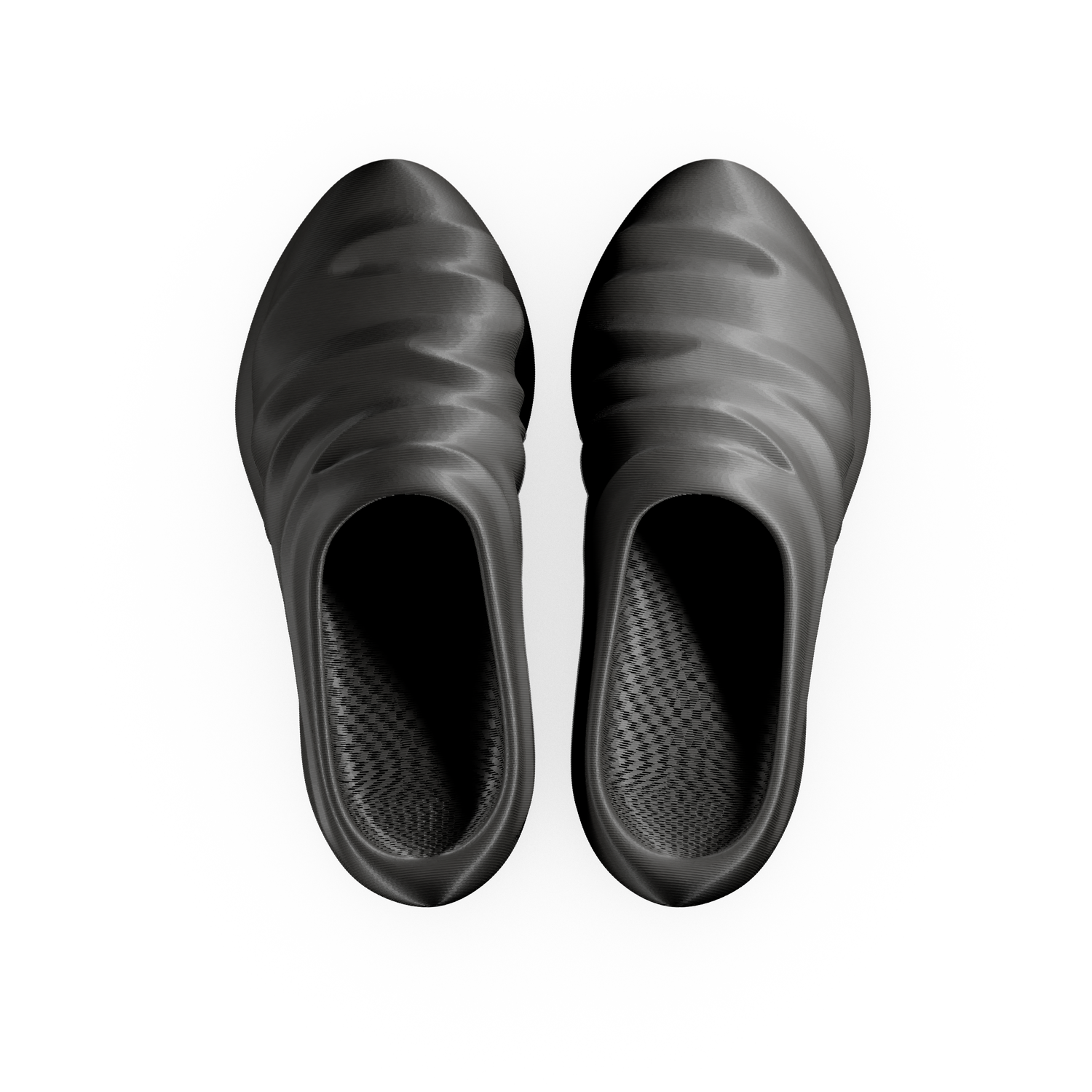 creased clogs - black
