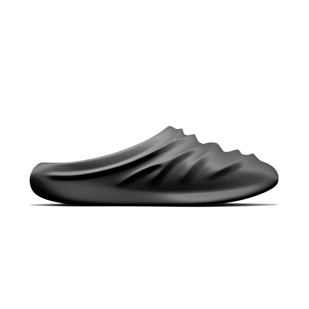 creased clogs - black